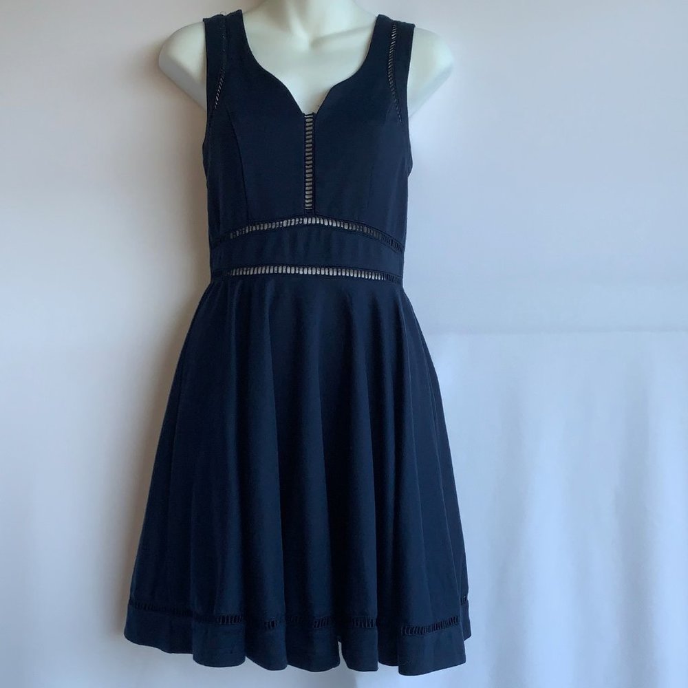 Annabella dark blue dress peek a boo cutouts sz S